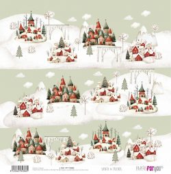PFY-15386 - Papel Scrap doble cara 180gr 12x12  (Santa & Friends) - pack 12 ud.