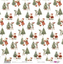 PFY-15387 - Papel Scrap doble cara 180gr 12x12  (Santa & Friends) - pack 12 ud.