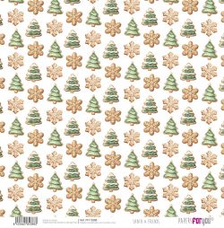 PFY-15388 - Papel Scrap doble cara 180gr 12x12  (Santa & Friends) - pack 12 ud.