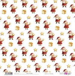 PFY-15392 - Papel Scrap doble cara 180gr 12x12  (Santa & Friends) - pack 12 ud.