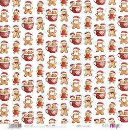PFY-15394 - Papel Scrap doble cara 180gr 12x12  (Santa & Friends) - pack 12 ud.