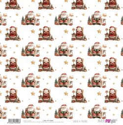 PFY-15396 - Papel Scrap doble cara 180gr 12x12  (Santa & Friends) - pack 12 ud.