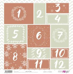 PFY-15397 - Papel Scrap doble cara 180gr 12x12  (Santa & Friends) - pack 12 ud.