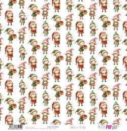 PFY-15419 - Papel Scrap Vellum 90gr (Santa & Friends) - pack 12 ud.