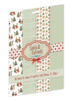 PFY-15441 - Colección de 4 Papeles Arroz 54x33 cm 25-30 gr. (Santa & Friends I) - pack 4 ud.