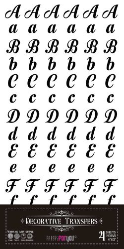 PFY-15233 - Decorative Transfers 15x30cm 6″x 12″ 4 Hojas (Abecedary) - pack 2 ud.