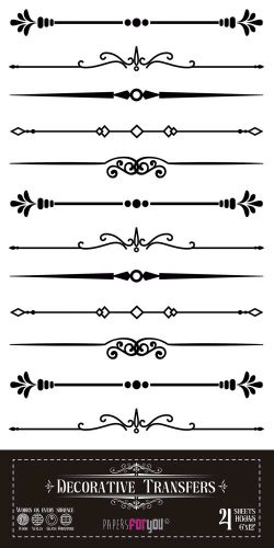 PFY-15236 - Decorative Transfers 15x30cm 6″x 12″ 4 Hojas (Baroque Borders) - pack 2 ud.