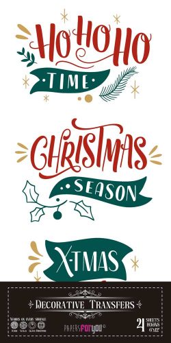 PFY-15239 - Decorative Transfers 15x30cm 6″x 12″ 4 Hojas (Christmas) - pack 2 ud.