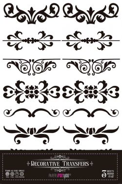 PFY-15244 - Decorative Transfers 20x30cm 8″x 12″ 3 Hojas (Ornamental) - pack 2 ud.