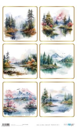 PFY-15259 - Papel Arroz 54x33 cm 25-30 gr. Landscape: Mountain Lake I - pack 6 ud.
