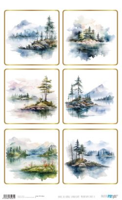PFY-15261 - Papel Arroz 54x33 cm 25-30 gr. Landscape: Mountain Lake II - pack 6 ud.