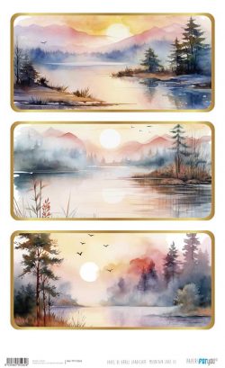 PFY-15262 - Papel Arroz 54x33 cm 25-30 gr. Landscape: Mountain Lake III - pack 6 ud.