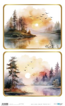PFY-15264 - Papel Arroz 54x33 cm 25-30 gr. Landscape: Mountain Lake V - pack 6 ud.