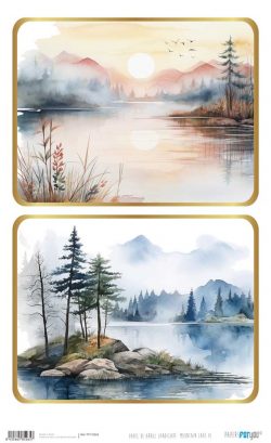 PFY-15265 - Papel Arroz 54x33 cm 25-30 gr. Landscape: Mountain Lake VI - pack 6 ud.