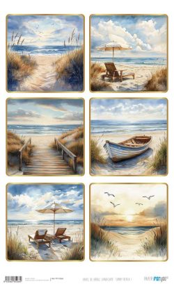 PFY-15266 - Papel Arroz 54x33 cm 25-30 gr. Landscape: Sunny Beach I - pack 6 ud.