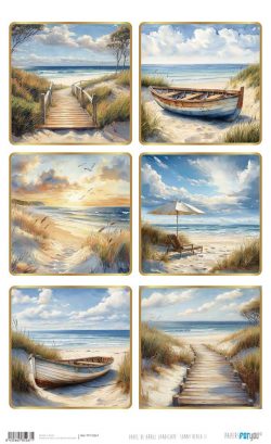PFY-15267 - Papel Arroz 54x33 cm 25-30 gr. Landscape: Sunny Beach II - pack 6 ud.