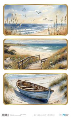 PFY-15268 - Papel Arroz 54x33 cm 25-30 gr. Landscape: Sunny Beach III - pack 6 ud.