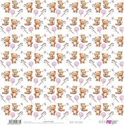 PFY-14673 - Papel Scrap doble cara 180gr 12x12 (Happy Birthday) - pack 12 ud.