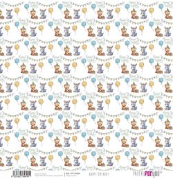 PFY-14699 - Papel Scrap Vellum 160gr (Happy Birthday) - pack 12 ud.