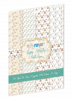 PFY-15202 - Colección de 4 Papeles Arroz 54x33 cm 25-30 gr. Happy Birthday I - pack 4 ud.