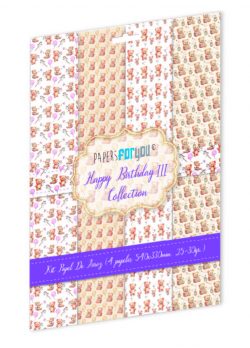 PFY-15204 - Colección de 4 Papeles Arroz 54x33 cm 25-30 gr. Happy Birthday III - pack 4 ud.