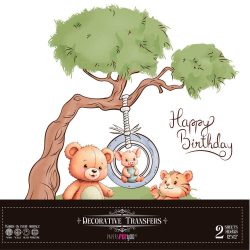 PFY-15232 - Decorative Transfers 30x30cm 12″x 12″ 2 Hojas (Happy Birthday) - pack 2 ud.