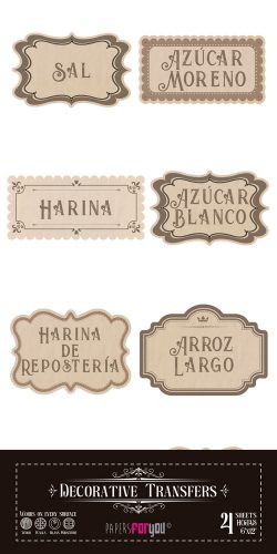 PFY-15466 - Decorative Transfers 15x30 (Etiquetas De Cocina) - pack 2 ud.