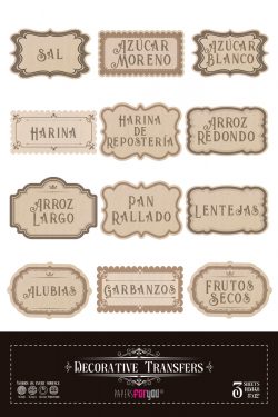 PFY-15467 - Decorative Transfers 20x30 (Etiquetas De Cocina) - pack 2 ud.