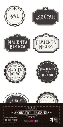 PFY-15469 - Decorative Transfers 15x30 (Botes De Especias) - pack 2 ud.