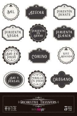 PFY-15471 - Decorative Transfers 20x30 (Botes De Especias) - pack 2 ud.