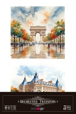 PFY-15524 - Decorative Transfers 20x30cm 8"x 12" 3 Hojas (Paris II) - pack 2 ud.