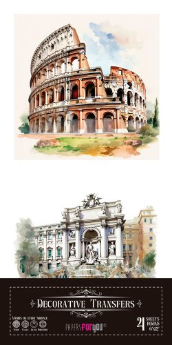PFY-15543 - Decorative Transfers 15x30cm 6"x 12" 4 Hojas (Roma II) - pack 2 ud.