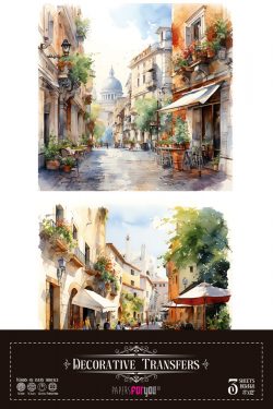 PFY-15544 - Decorative Transfers 20x30cm 8"x 12" 3 Hojas (Roma II) - pack 2 ud.