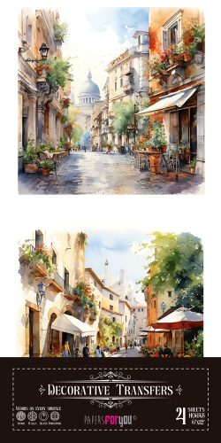 PFY-15546 - Decorative Transfers 15x30cm 6"x 12" 4 Hojas (Roma III) - pack 2 ud.