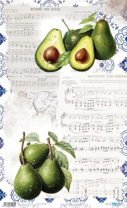PFY-15748 - Papel Arroz 54x33 cm 25-30 gr. (Avocados VI) - pack 6 ud.