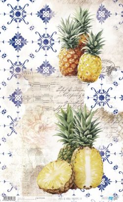 PFY-15783 - Papel Arroz 54x33 cm 25-30 gr. (Pineapples IV) - pack 6 ud.