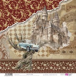 PFY-15792 - Papel Scrap doble cara 180gr 12"x12" (Wizarding Adventure Red) - pack 12 ud.