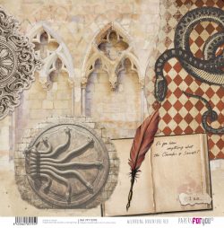 PFY-15795 - Papel Scrap doble cara 180gr 12"x12" (Wizarding Adventure Red) - pack 12 ud.