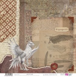 PFY-15796 - Papel Scrap doble cara 180gr 12"x12" (Wizarding Adventure Red) - pack 12 ud.