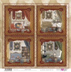 PFY-15798 - Papel Scrap doble cara 180gr 12"x12" (Wizarding Adventure Red) - pack 12 ud.