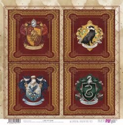 PFY-15799 - Papel Scrap doble cara 180gr 12"x12" (Wizarding Adventure Red) - pack 12 ud.