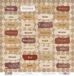 PFY-15801 - Papel Scrap doble cara 180gr 12"x12" (Wizarding Adventure Red) - pack 12 ud.