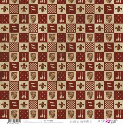 PFY-15803 - Papel Scrap doble cara 180gr 12"x12" (Wizarding Adventure Red) - pack 12 ud.