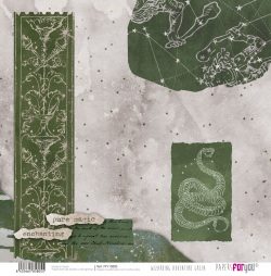 PFY-15805 - Papel Scrap doble cara 180gr 12"x12" (Wizarding Adventure Green) - pack 12 ud.