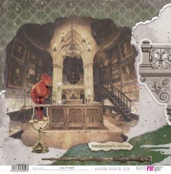 PFY-15809 - Papel Scrap doble cara 180gr 12"x12" (Wizarding Adventure Green) - pack 12 ud.