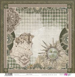 PFY-15811 - Papel Scrap doble cara 180gr 12"x12" (Wizarding Adventure Green) - pack 12 ud.