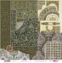 PFY-15814 - Papel Scrap doble cara 180gr 12"x12" (Wizarding Adventure Green) - pack 12 ud.