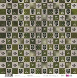PFY-15819 - Papel Scrap doble cara 180gr 12"x12" (Wizarding Adventure Green) - pack 12 ud.