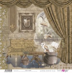 PFY-15839 - Papel Scrap doble cara 180gr 12"x12" (Wizarding Adventure Yellow) - pack 12 ud.