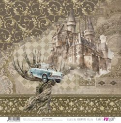 PFY-15842 - Papel Scrap doble cara 180gr 12"x12" (Wizarding Adventure Yellow) - pack 12 ud.